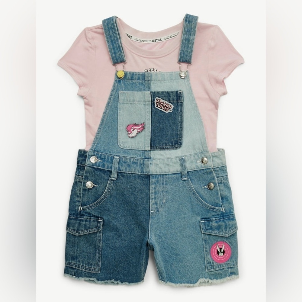 Vintage Justice LooneyTunes Blue Denim Overalls